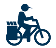 Ein Zusteller auf einem Fahrrad